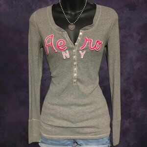Y2K Aeropostale Grey Henley